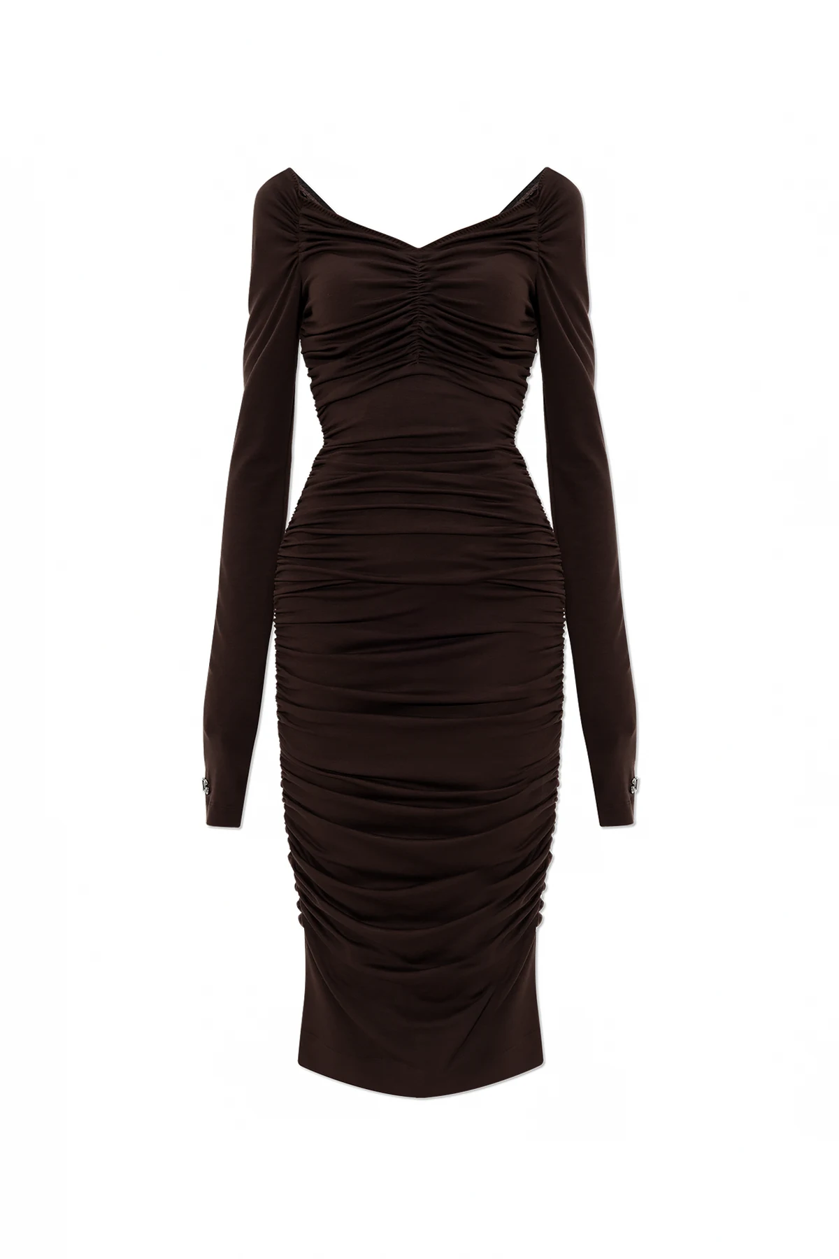 Fitted dress with gathers