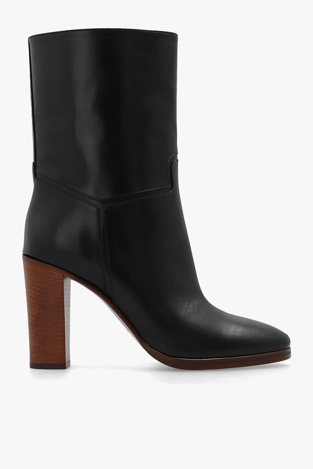 Heeled leather ankle boots