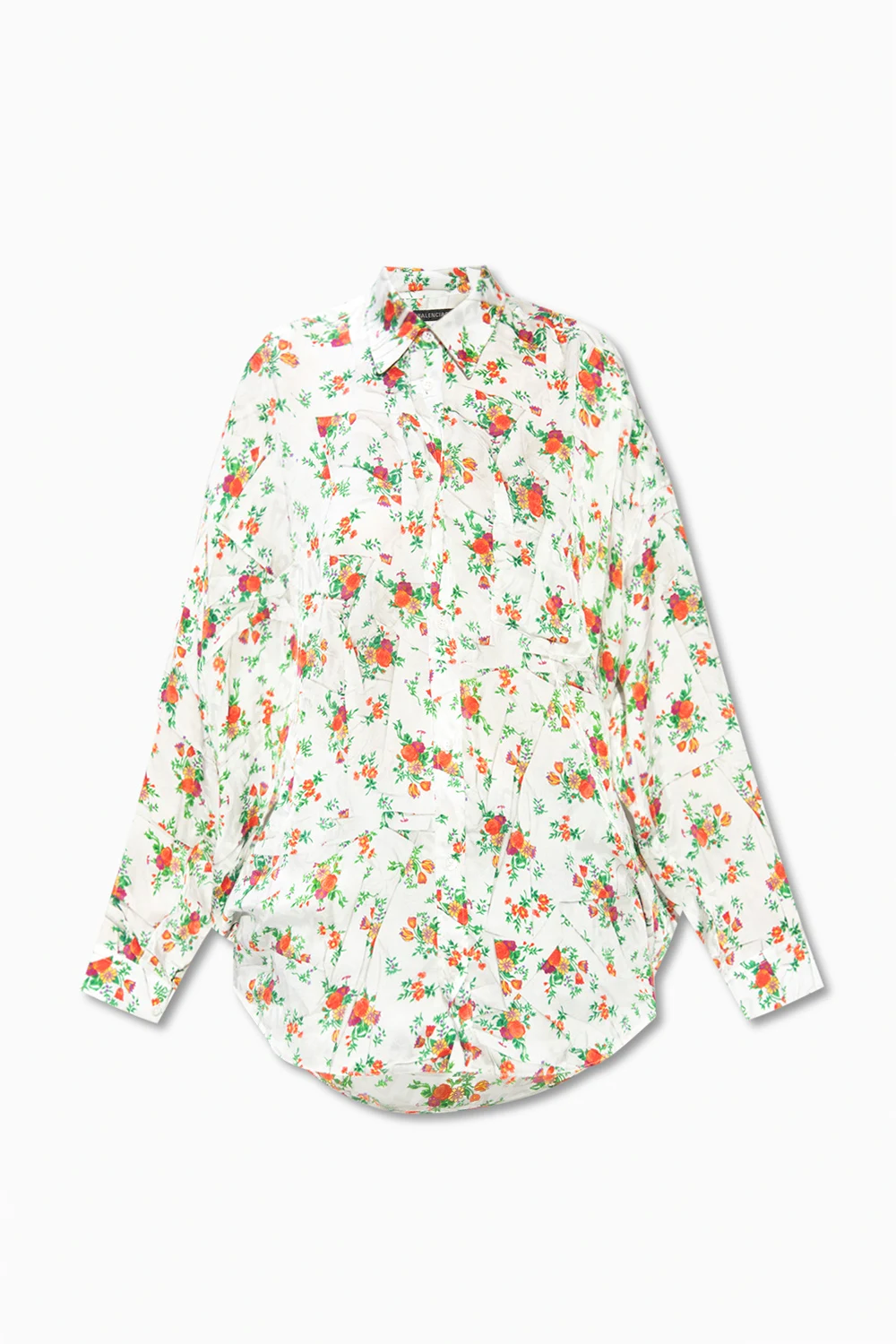 Silk shirt with a floral motif