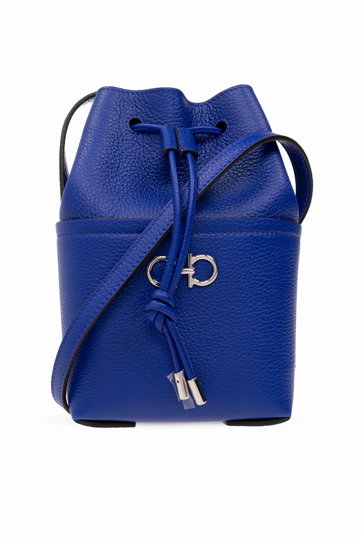 Leather bucket shoulder bag