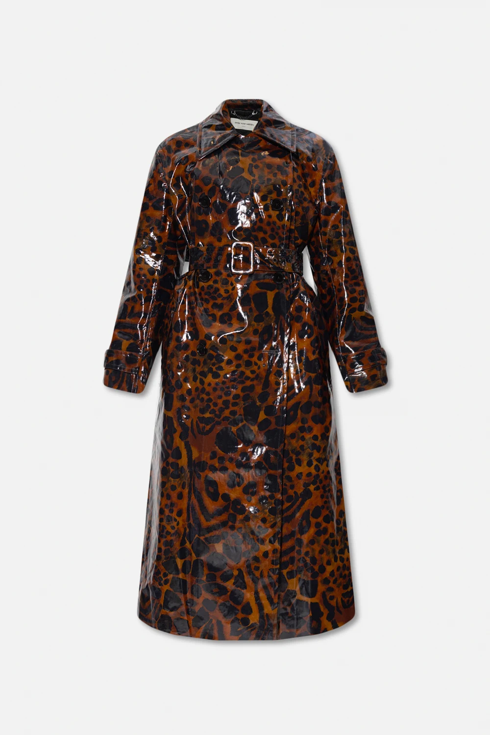 Vinyl coat with animal motif