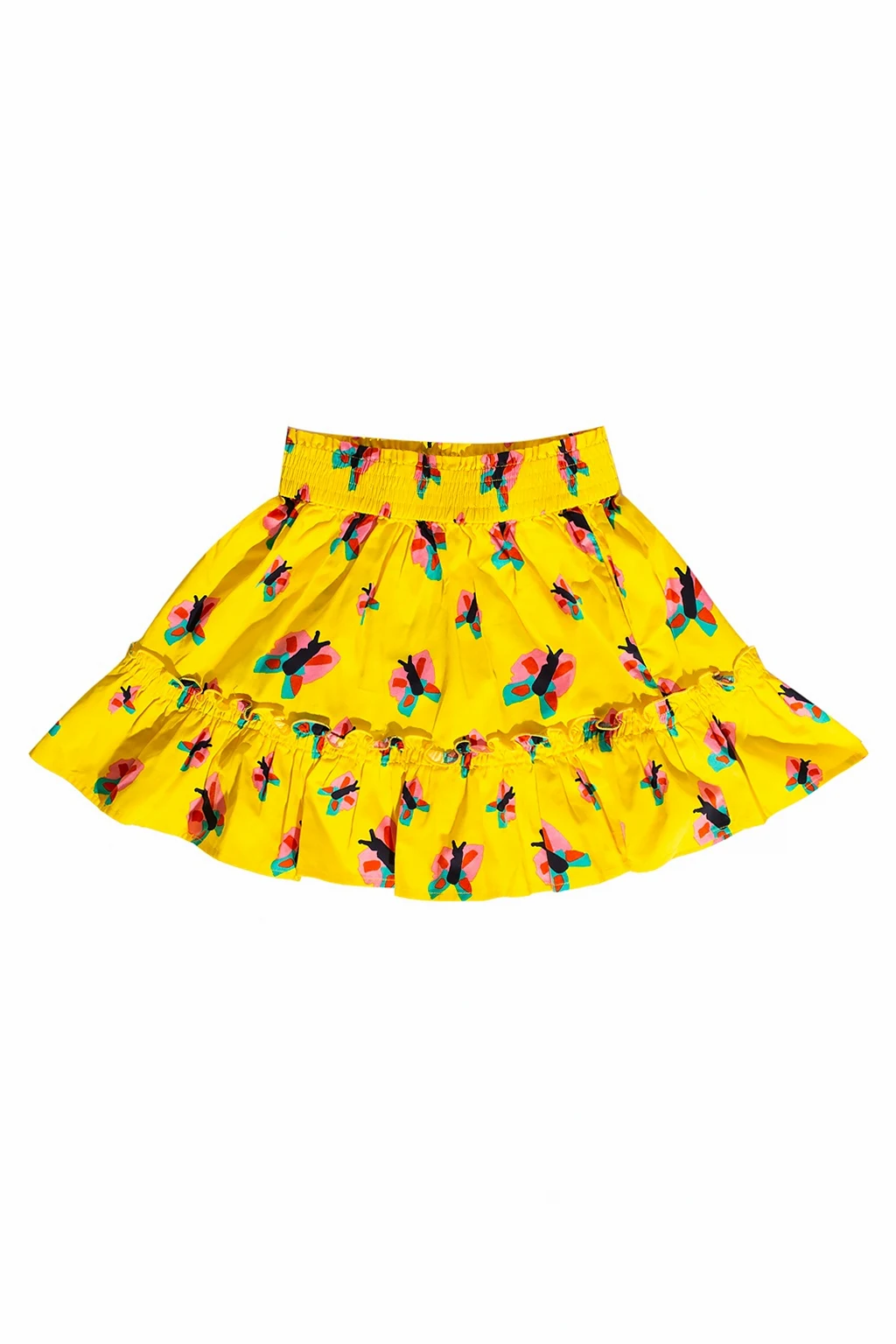 Patterned skirt with gathers