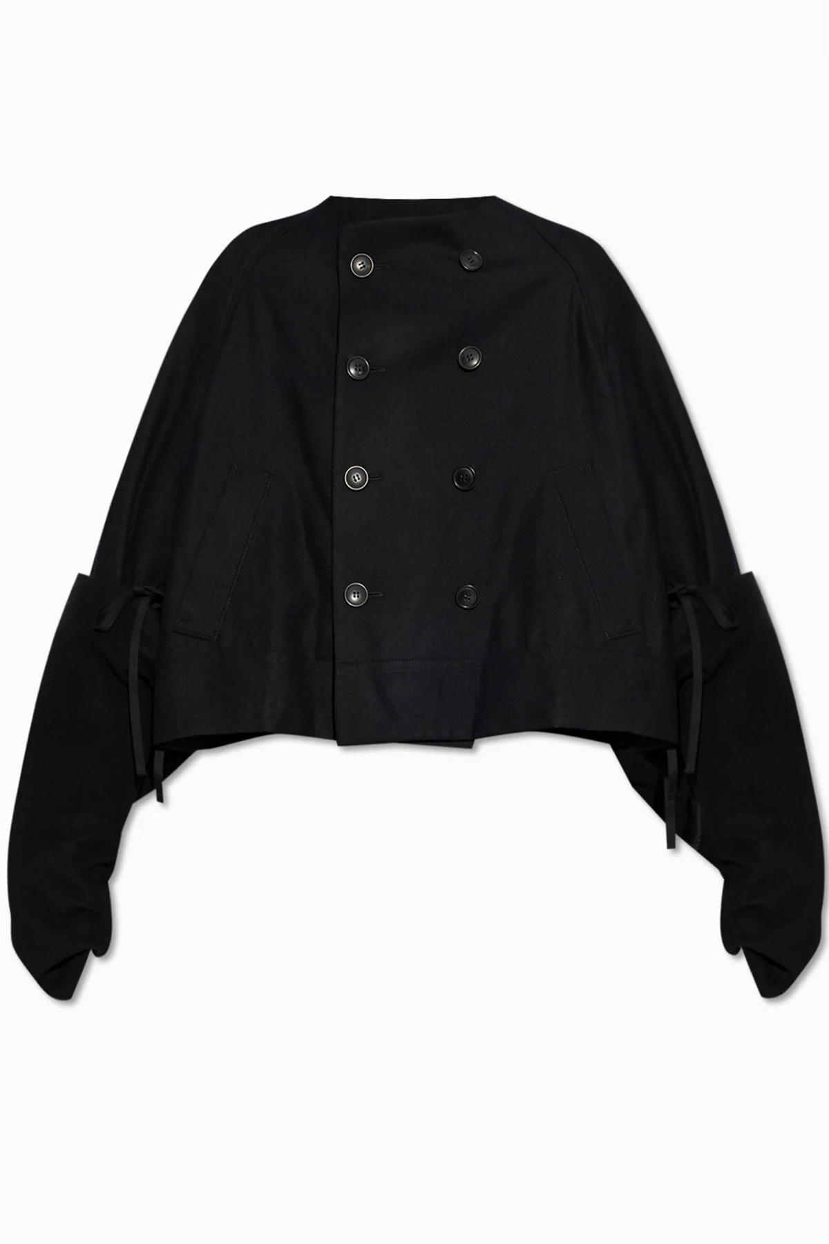 NAVY BLUE Short jacket with detachable cuffs