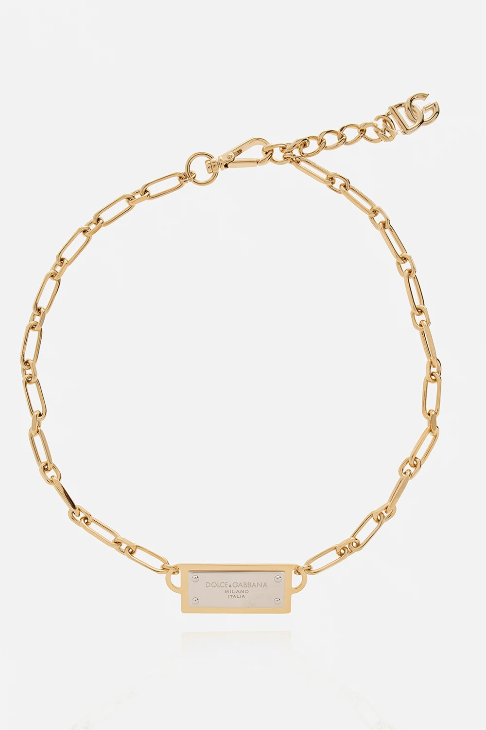 Brass necklace with logo