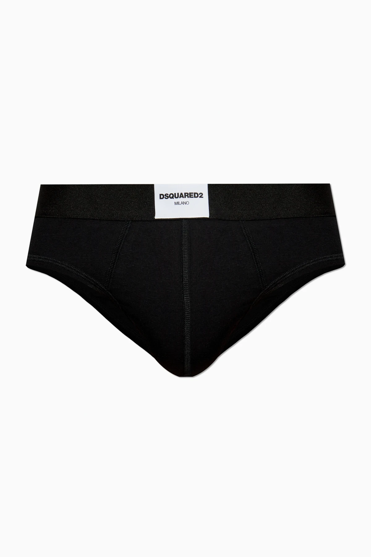 BLACK Cotton briefs with logo
