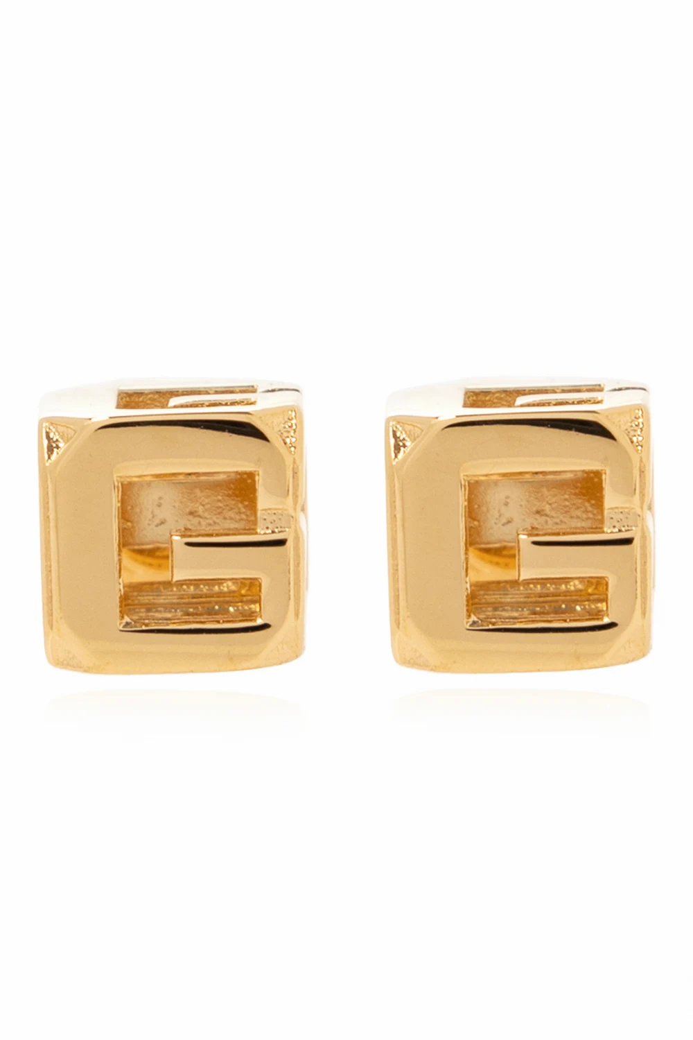 ‘G Cube’ brass earrings