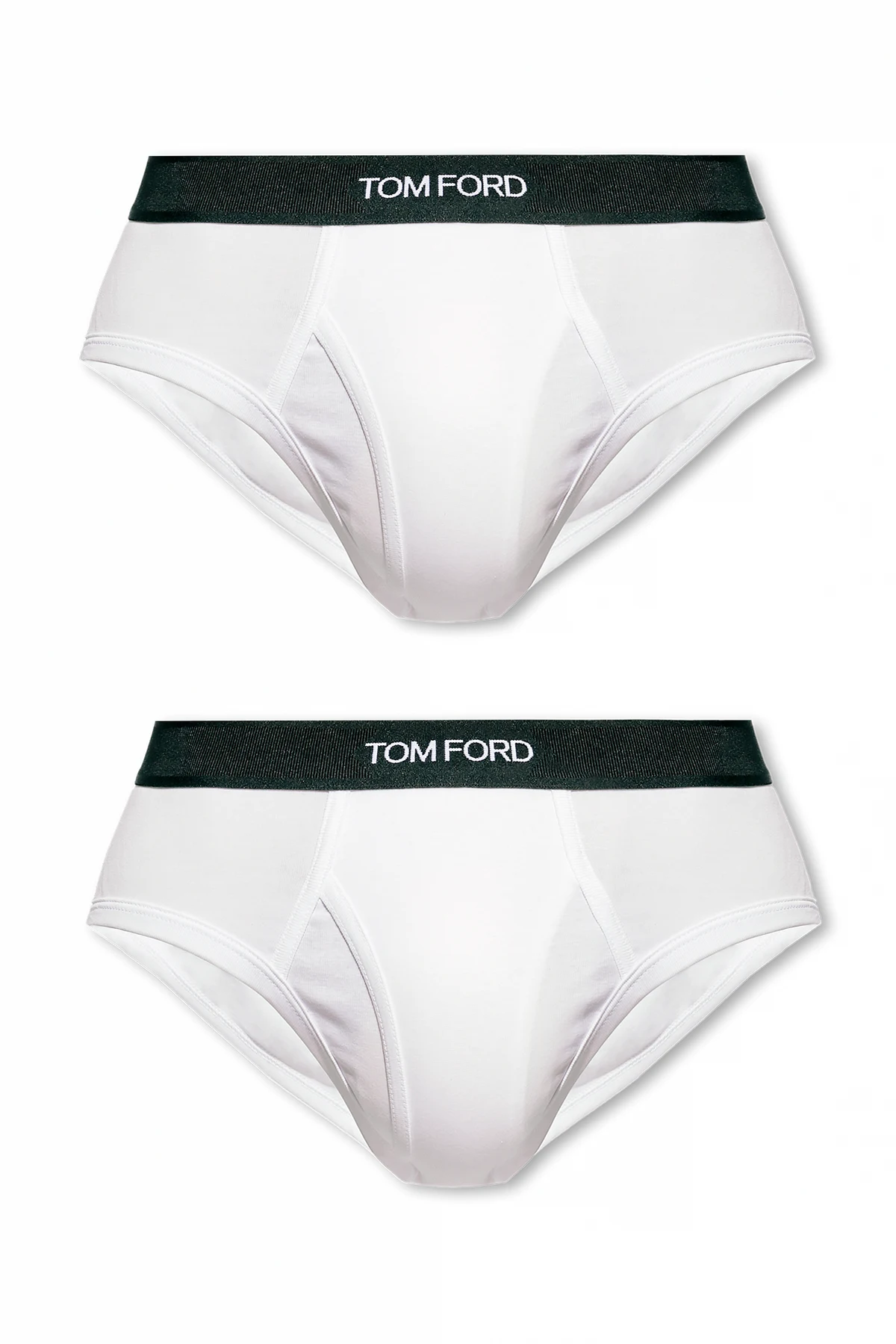 BIAŁY  Dwupak slipów z logo