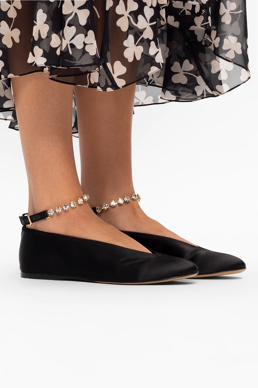 Satin ballet flats