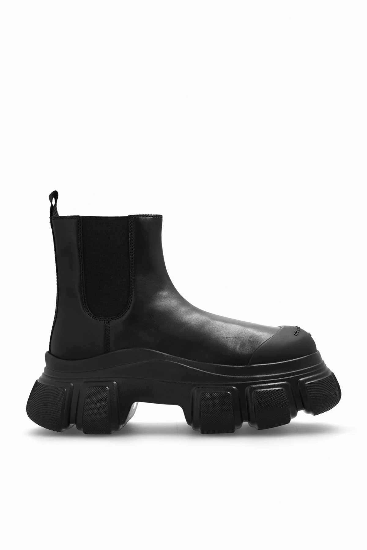 Leather platform ankle boots