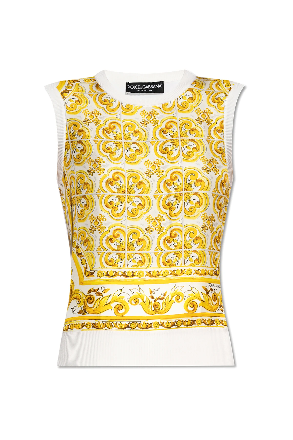 YELLOW  Top with 'Majolica' print
