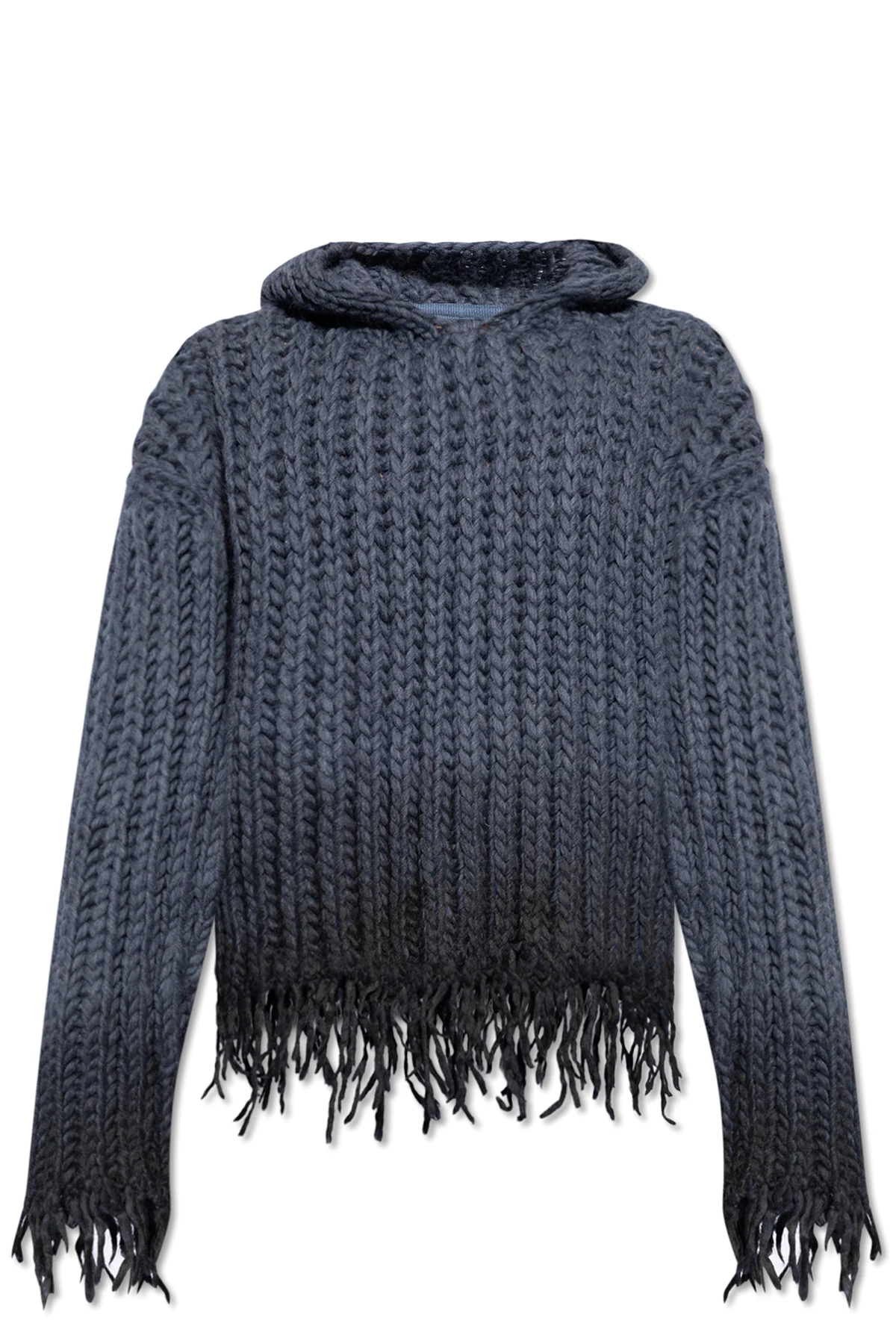 Wełniany sweter z kapturem