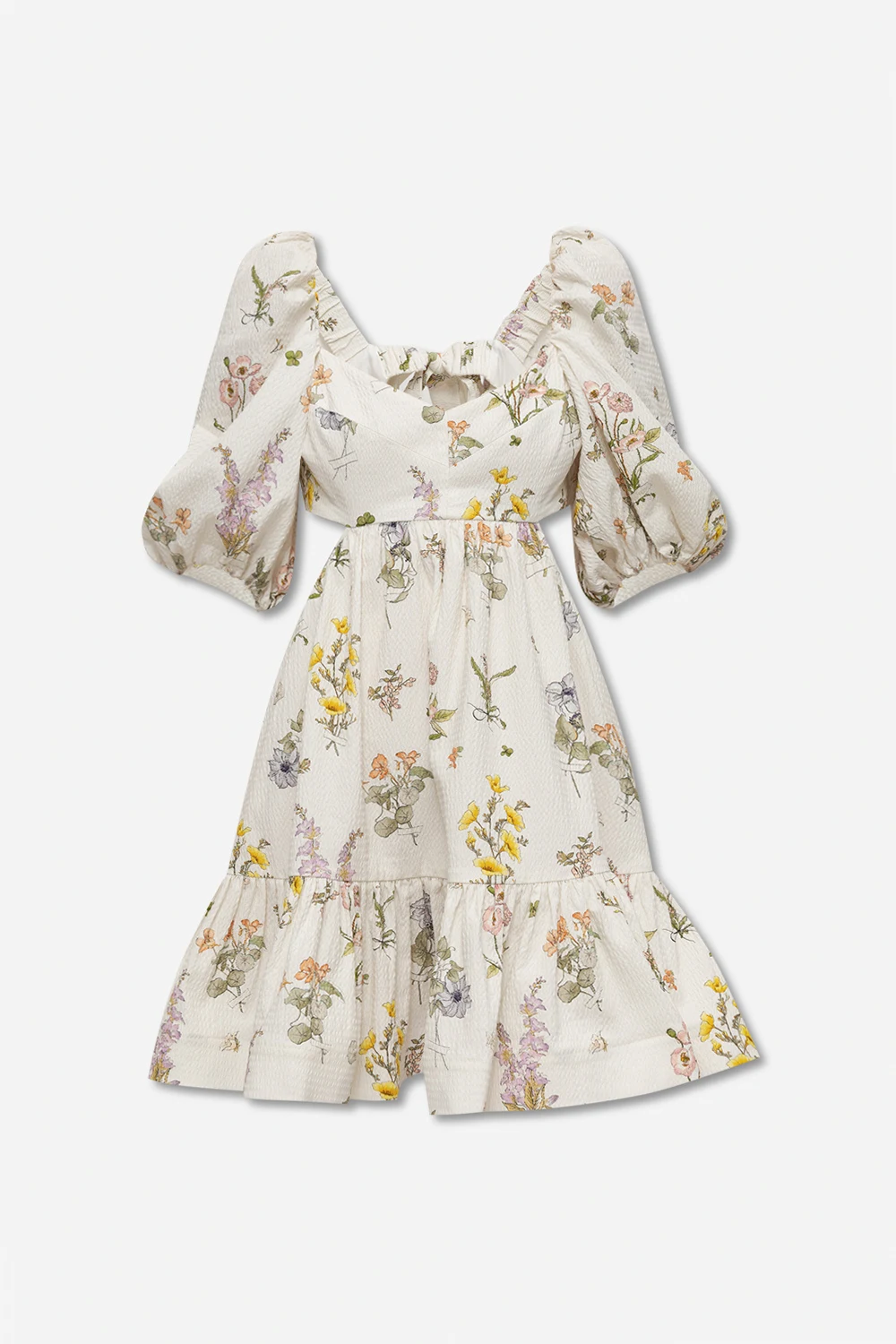 Dress with puff sleeves