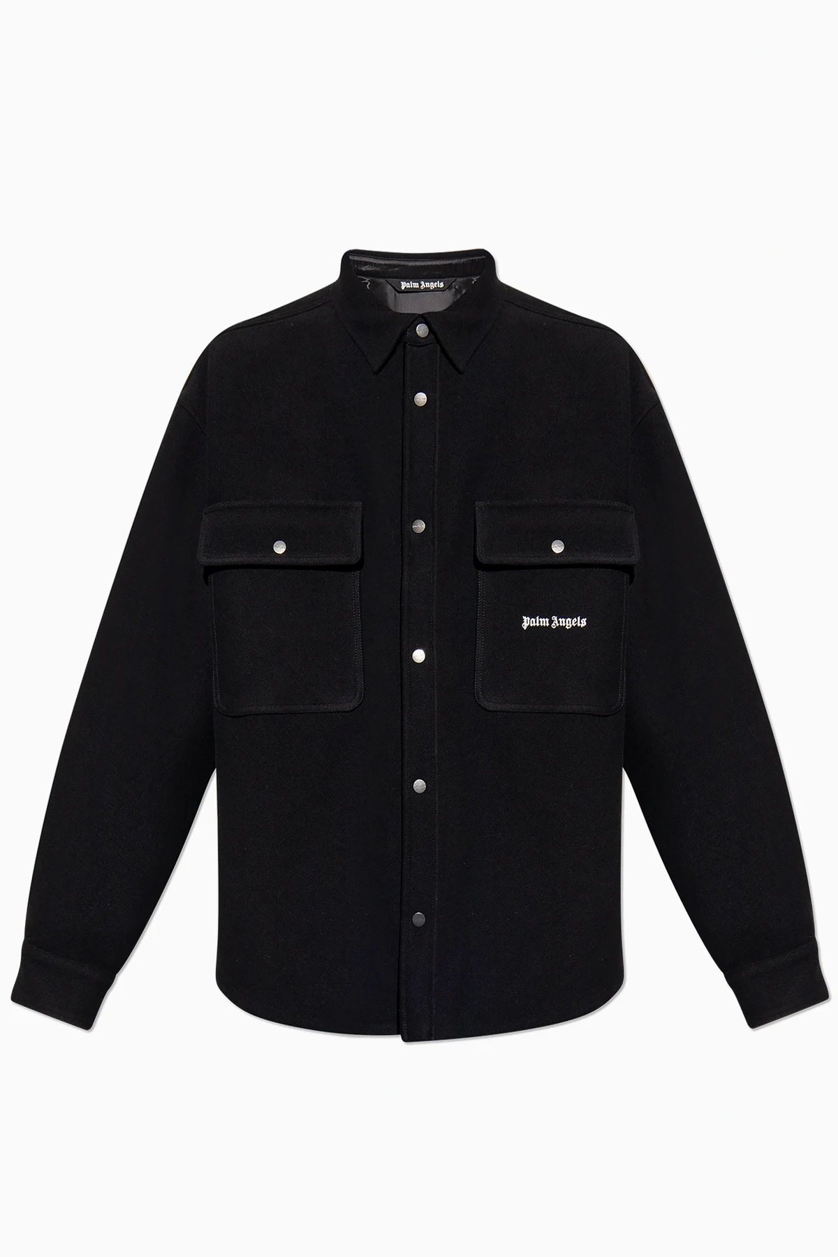 BLACK Wool shirt with logo