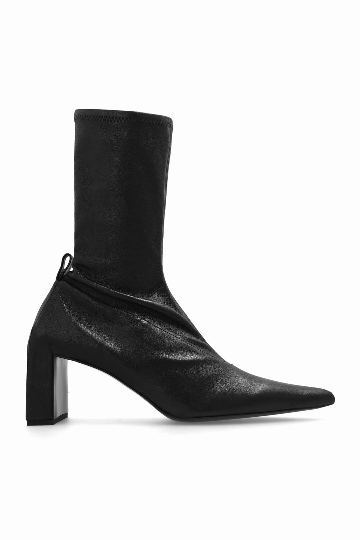 Skórzane botki na obcasie