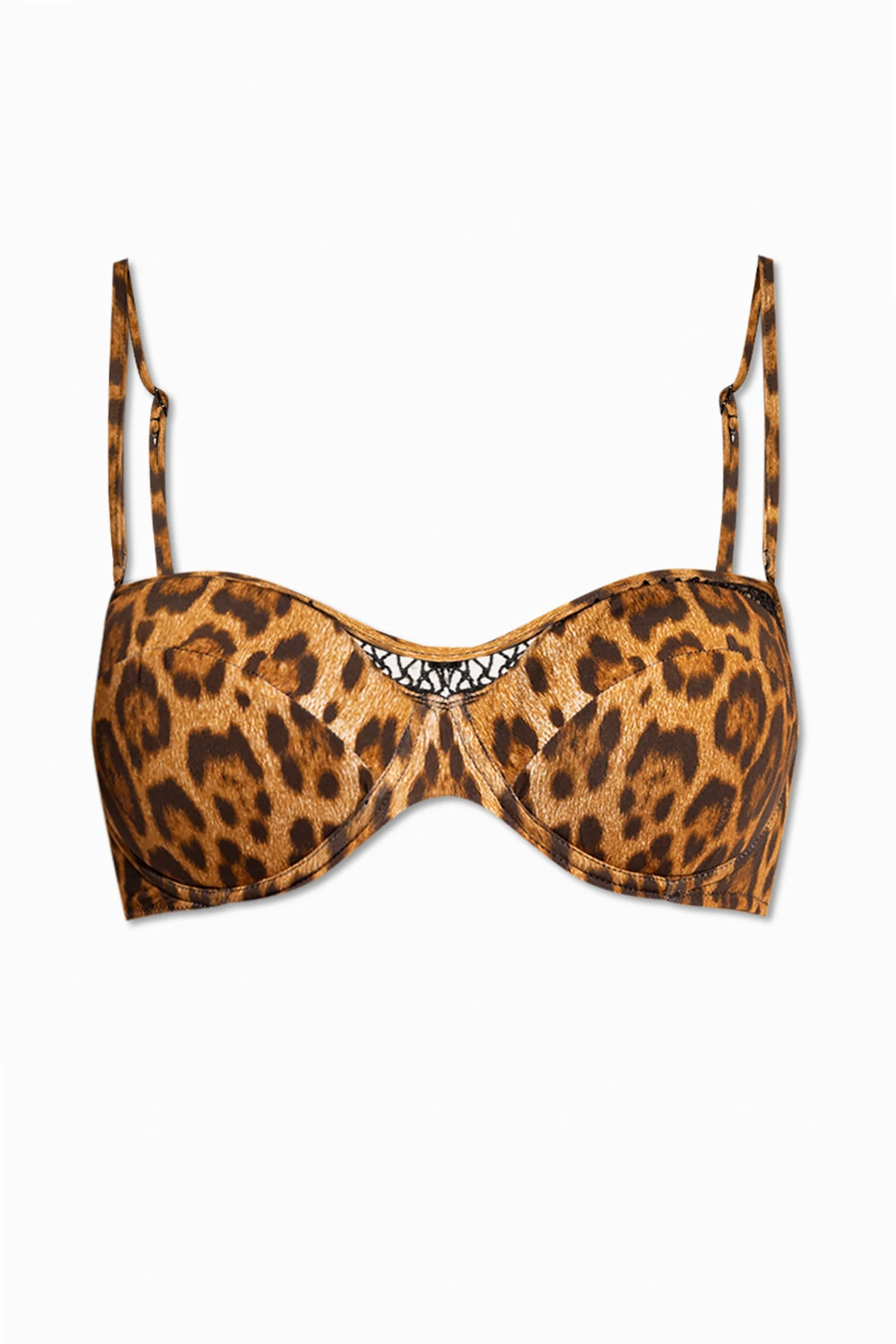 BROWN La Perla swimsuit top with animal print