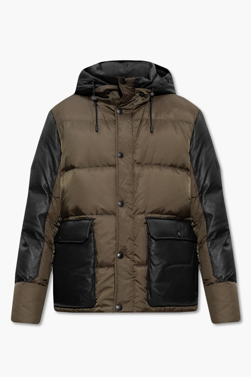 Jacket with leather panel