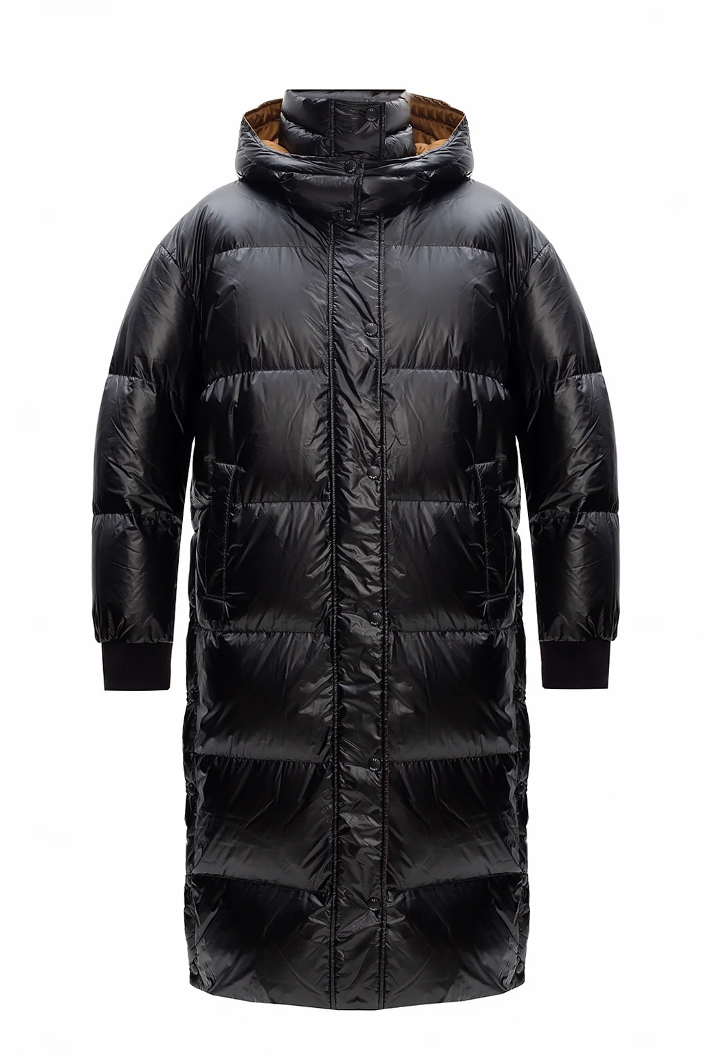 Down coat with detachable hood