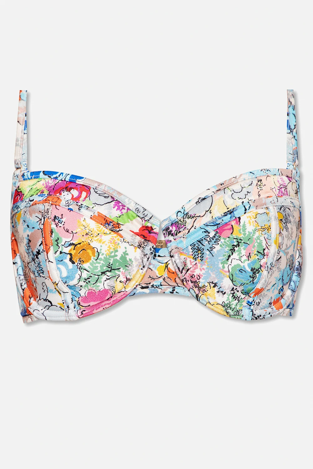 Swimsuit top with floral pattern