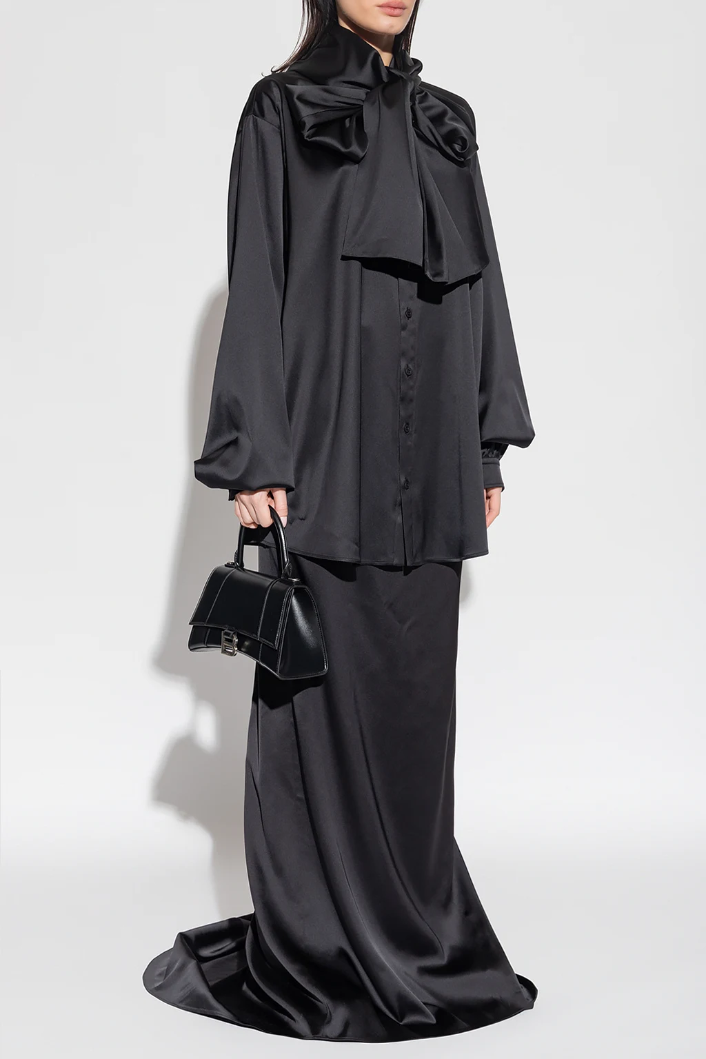 Satin skirt with train