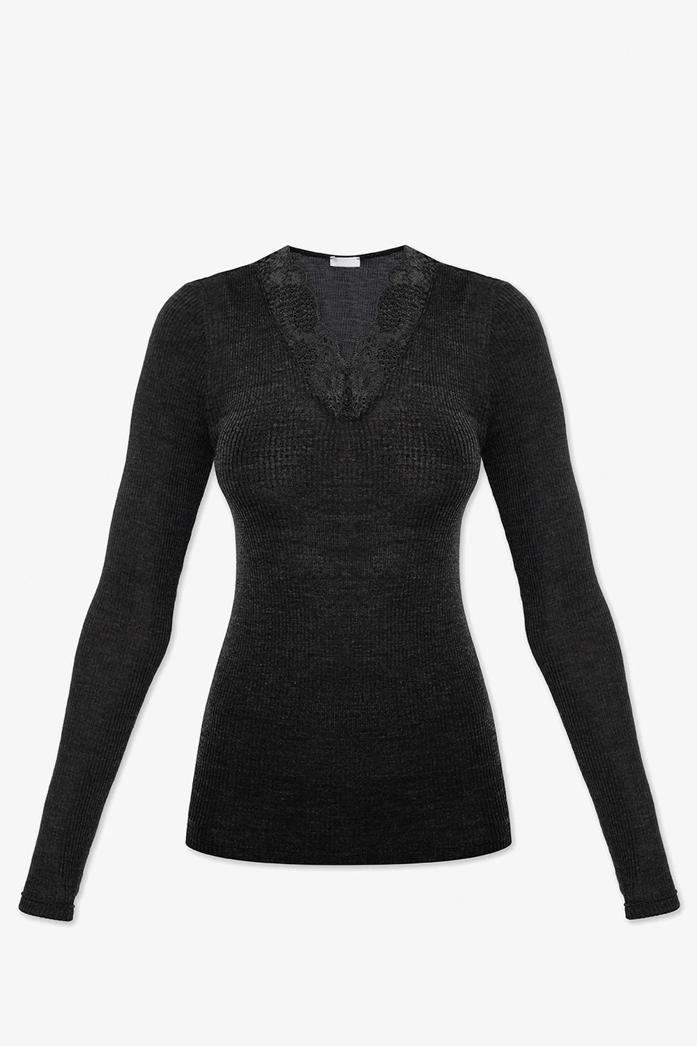 Ribbed top with long sleeves