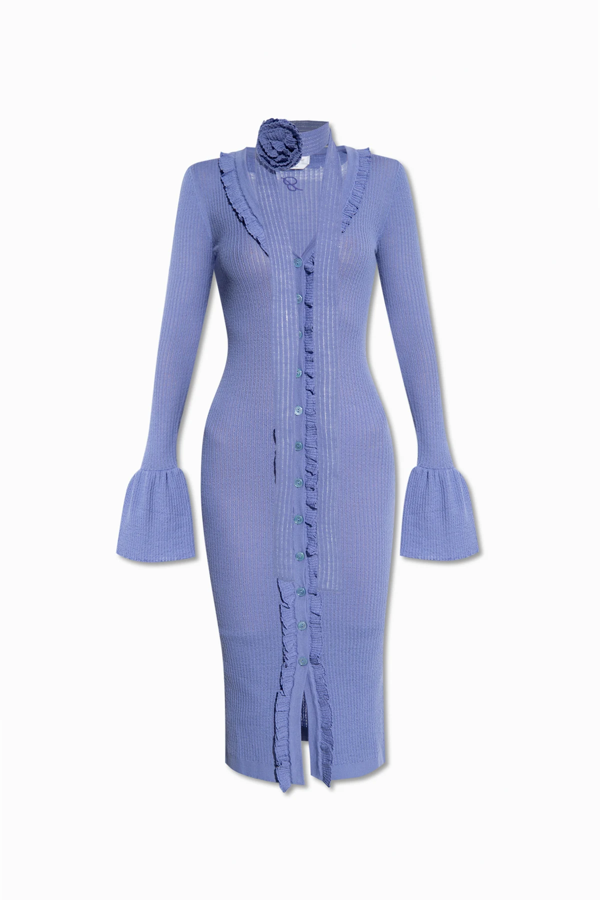 Wool dress with scarf