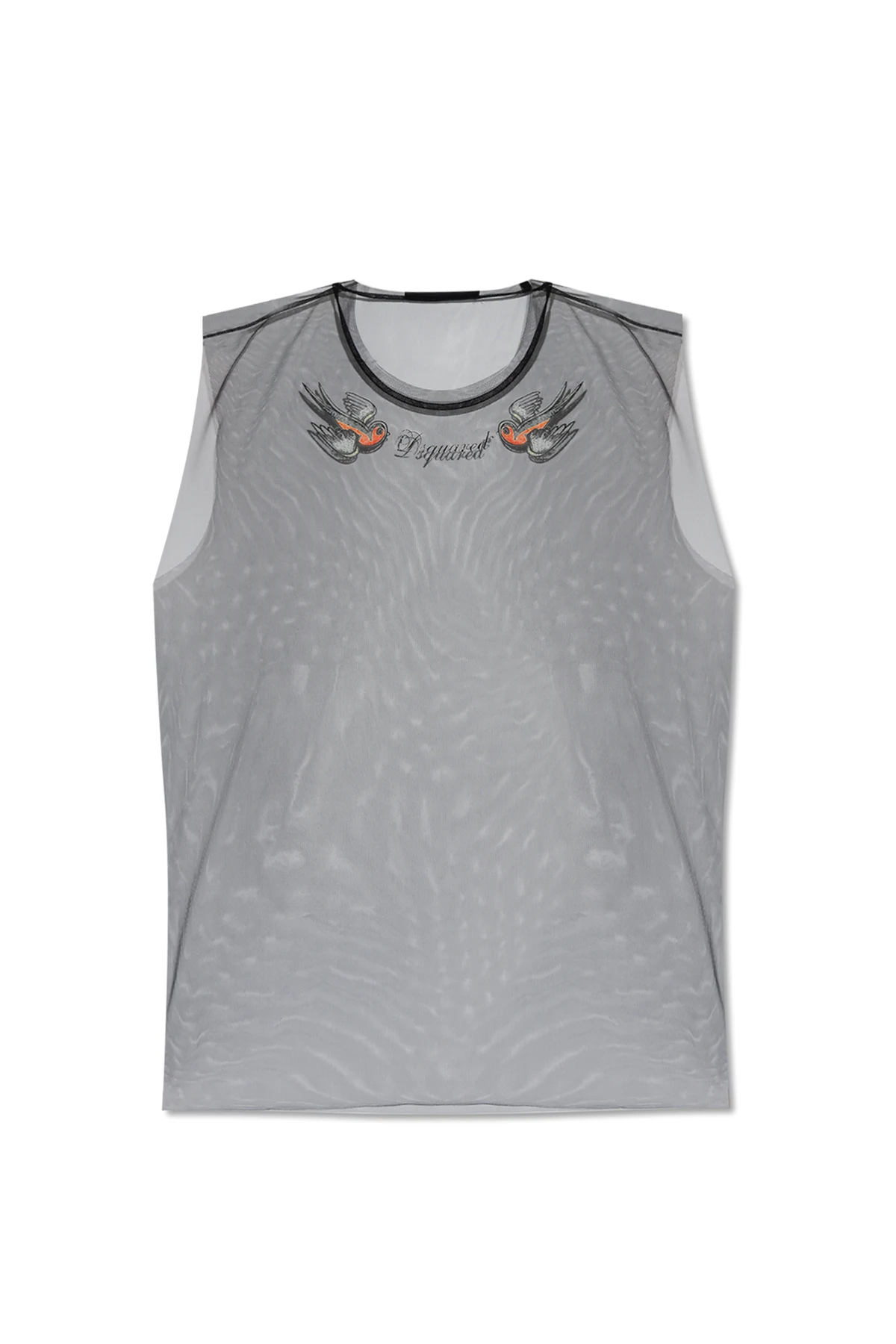 Transparentny t-shirt bez rękawów