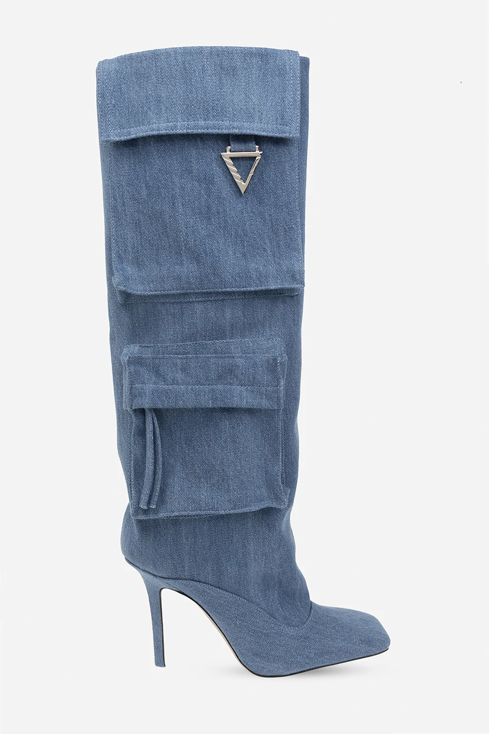 ‘Sienna’ denim heeled boots