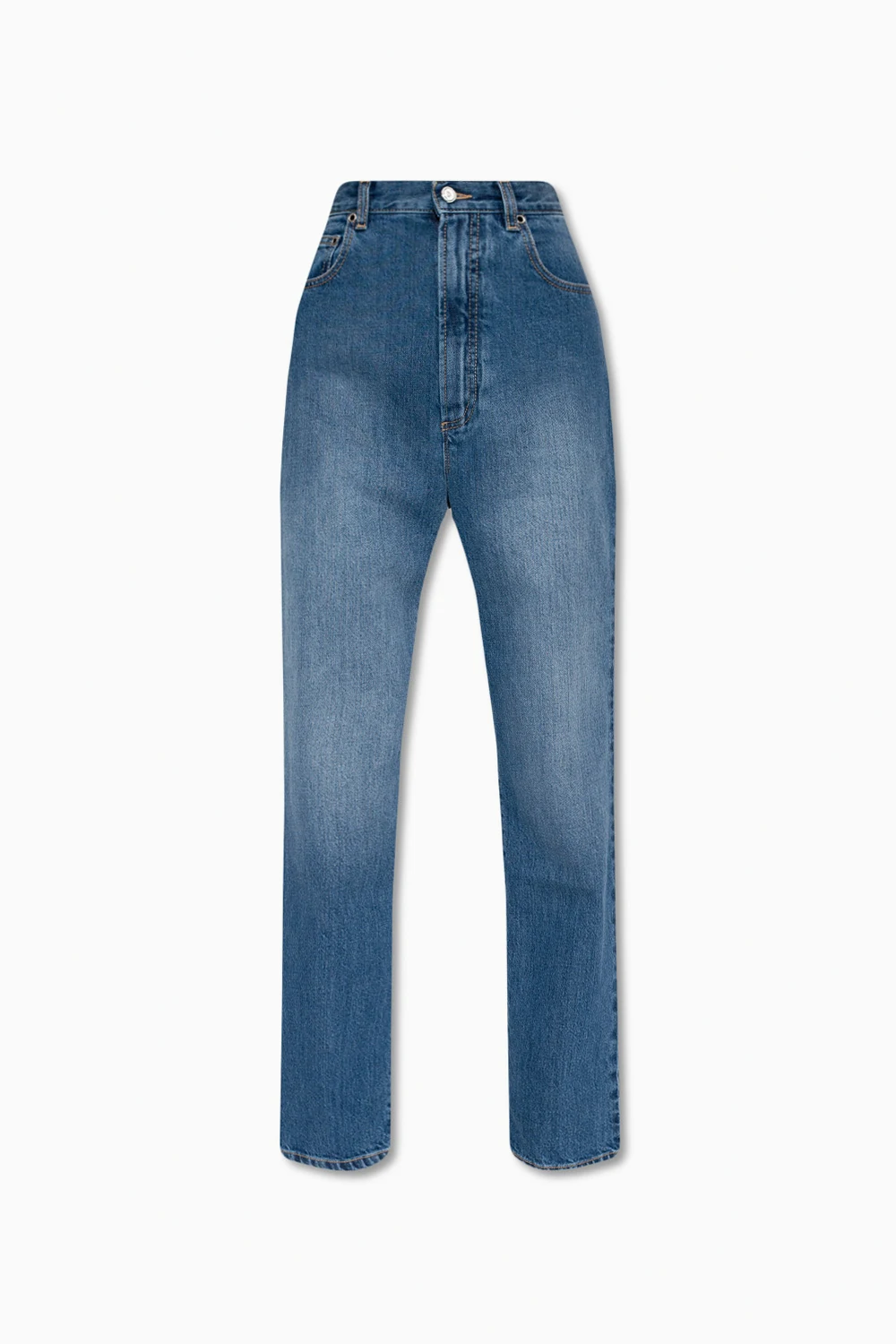 High-waisted jeans