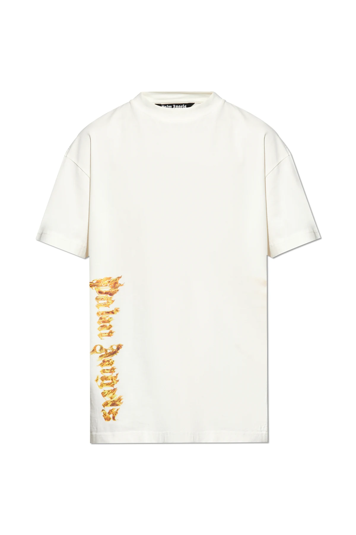 cream T-shirt with printed logo