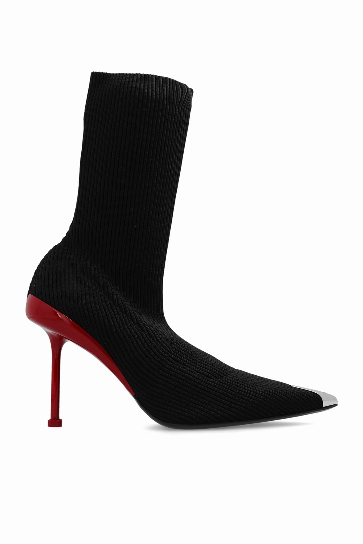 Botki na obcasie ze skarpetą