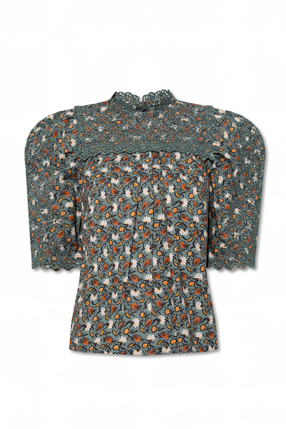 Top with openwork trims