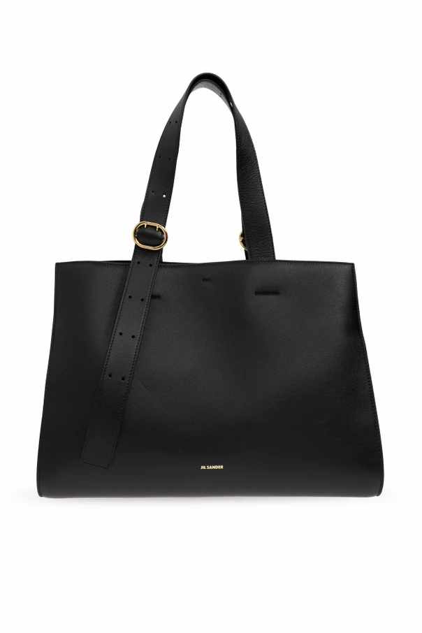 SCHWARZ Leder-Shopper-Tasche