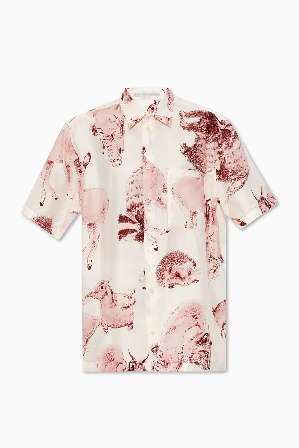 Silk shirt with short sleeves