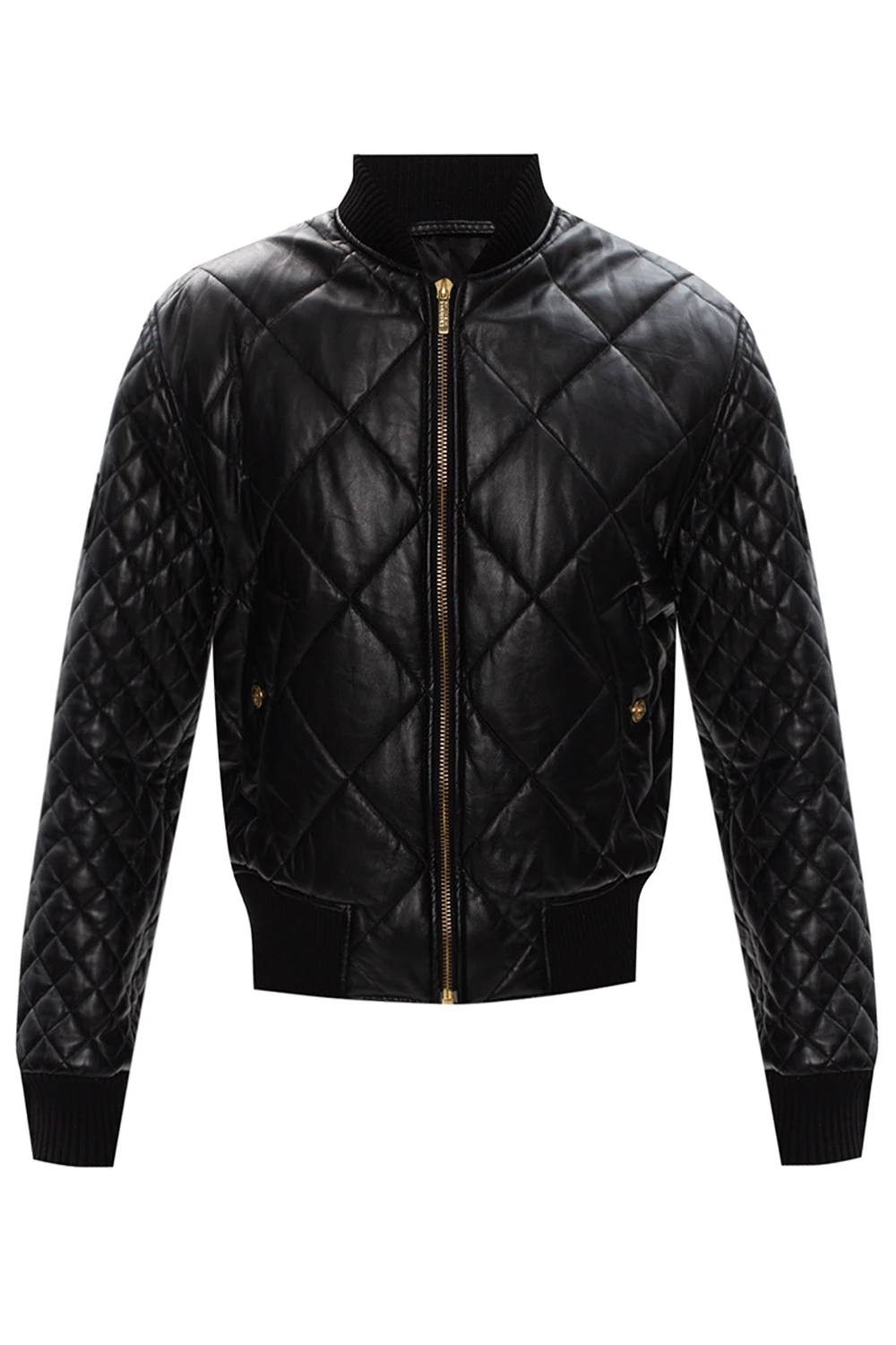 Leather down jacket