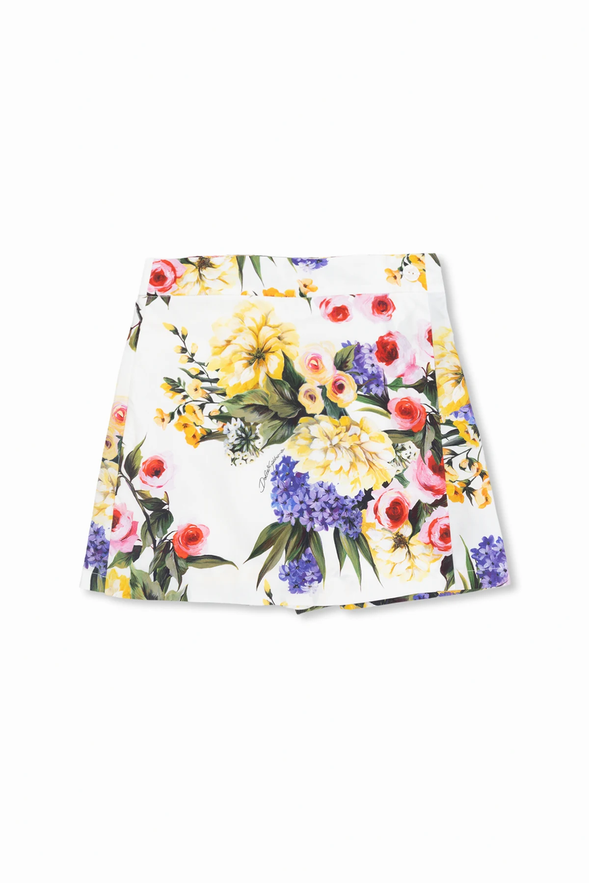 Skirt-shorts with floral motif