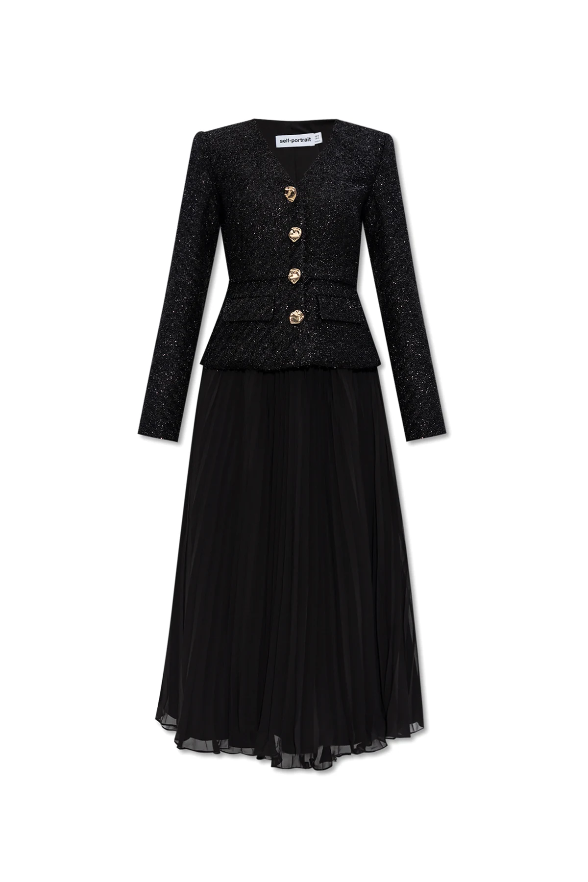 BLACK Dress with pleated finish