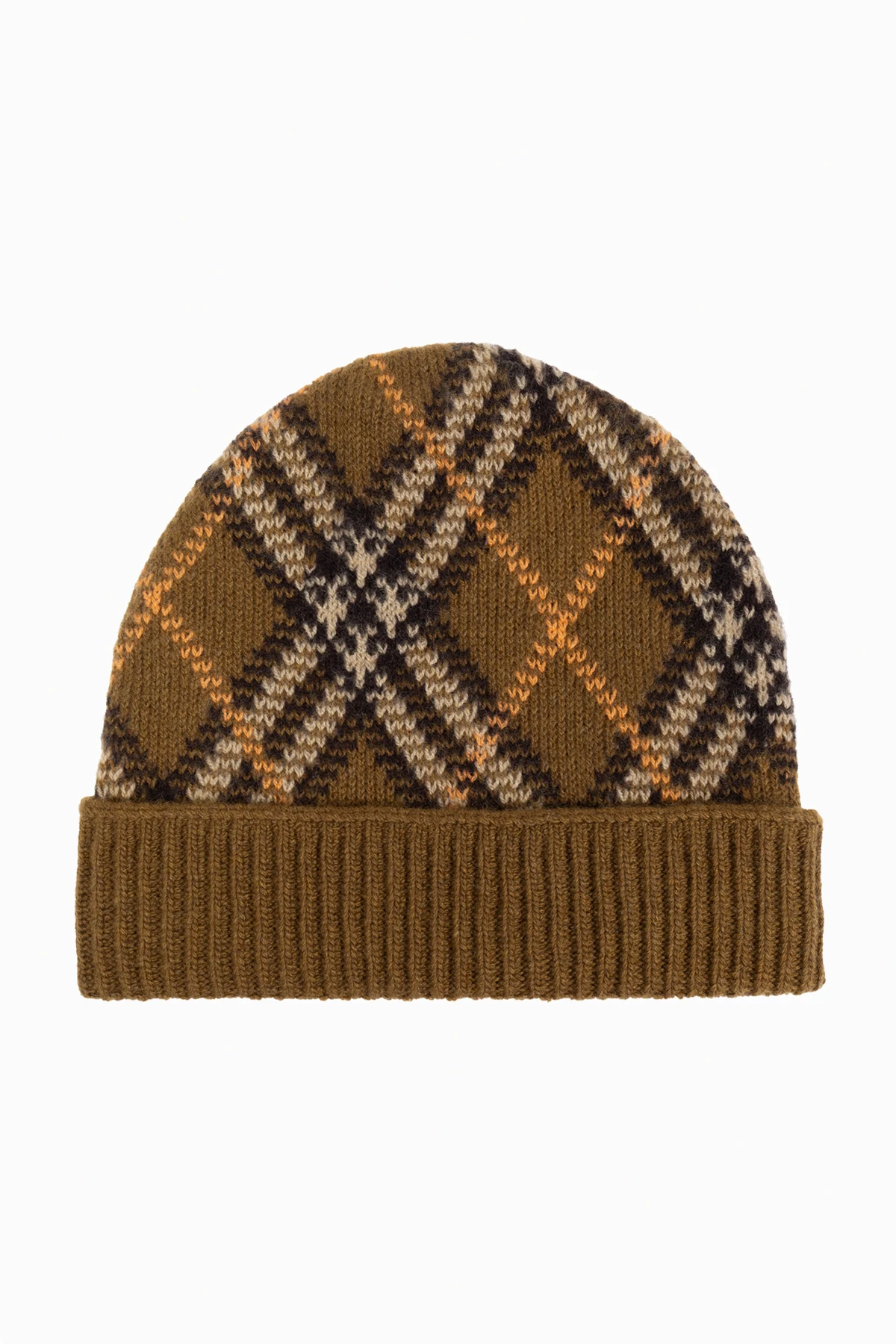 Czapka ze wzorem w kratę