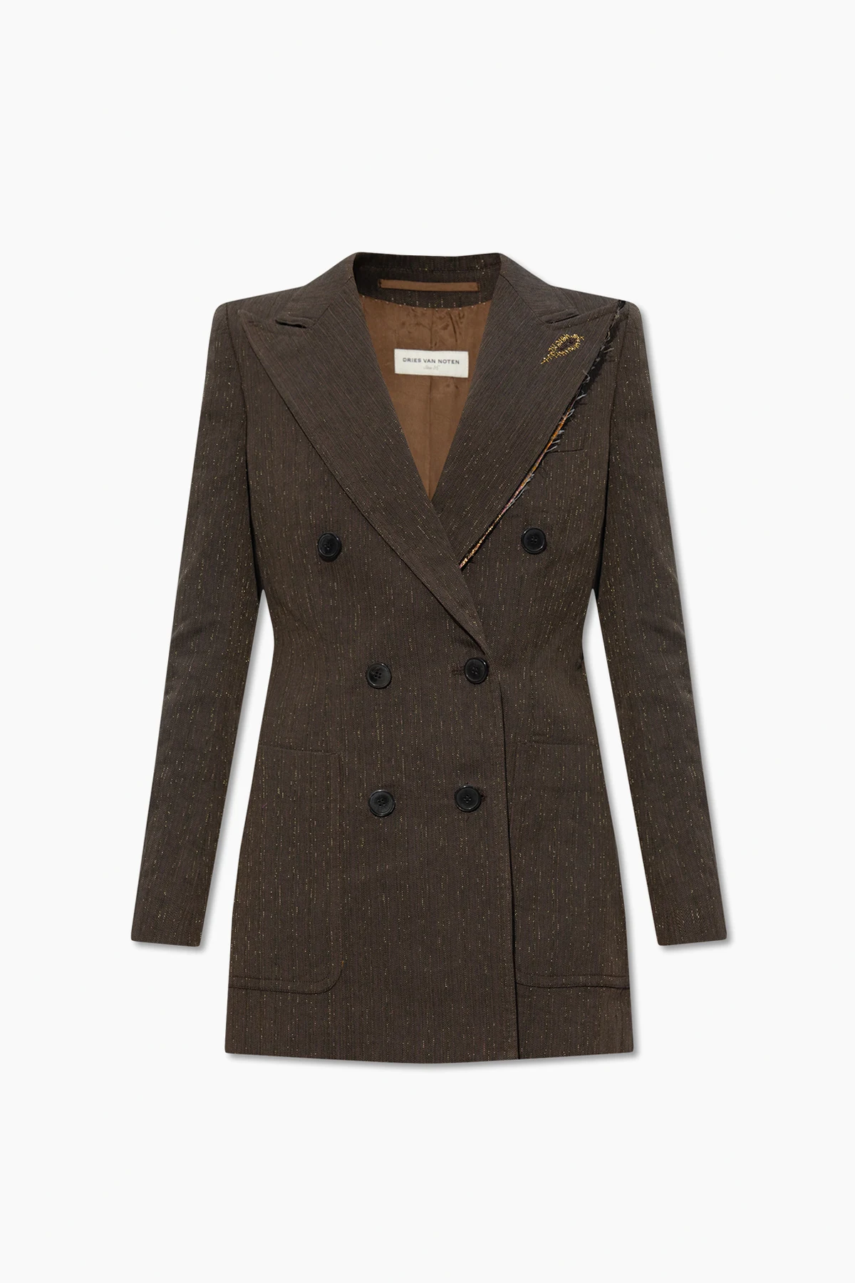 Double-breasted lurex blazer