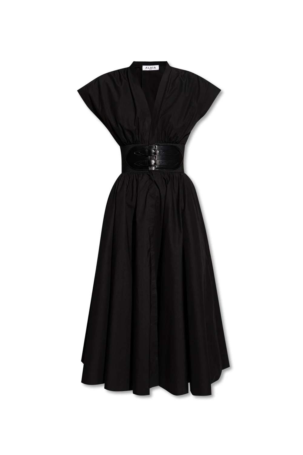 Belted-waist dress