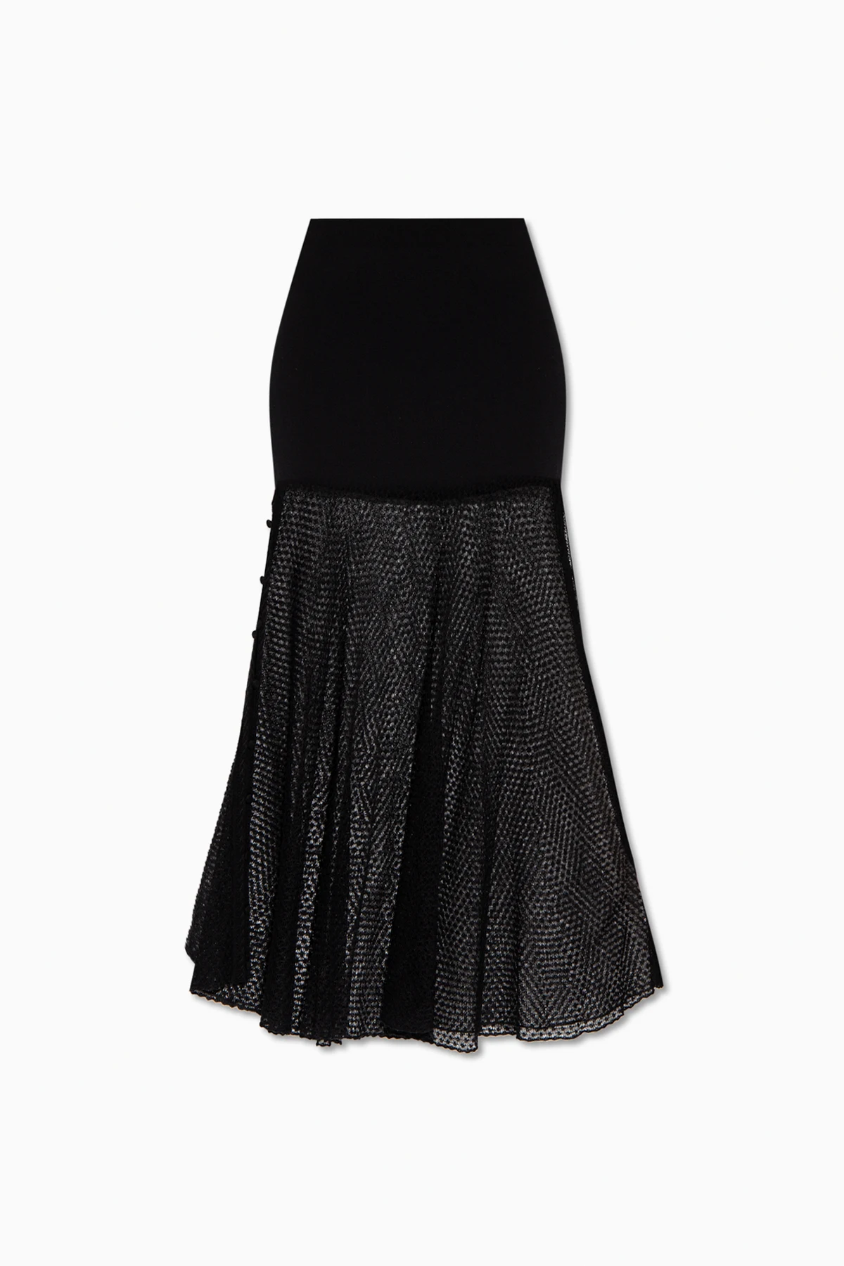 Skirt with transparent hem