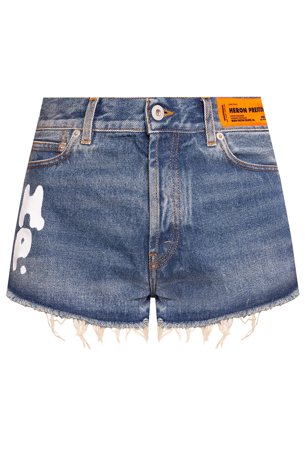Denim shorts with logo