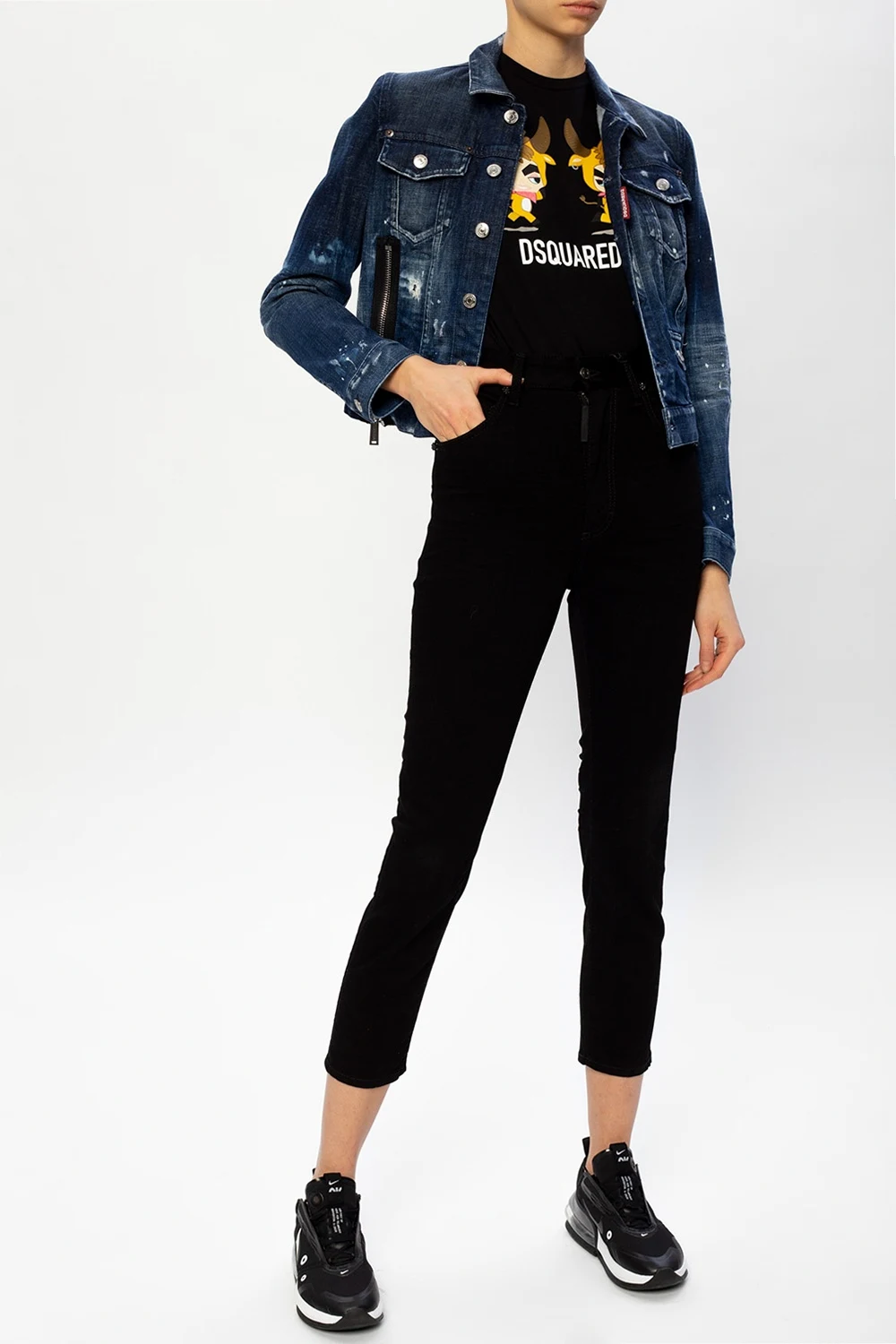 'High Waist Twiggy Jean' jeans with logo