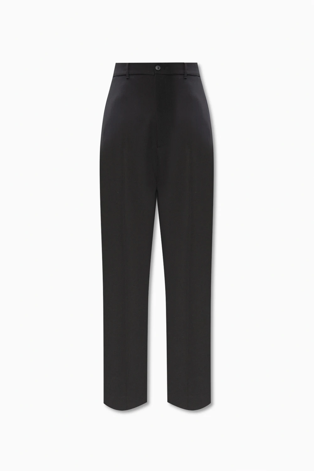 Pleat-front trousers with drop crotch