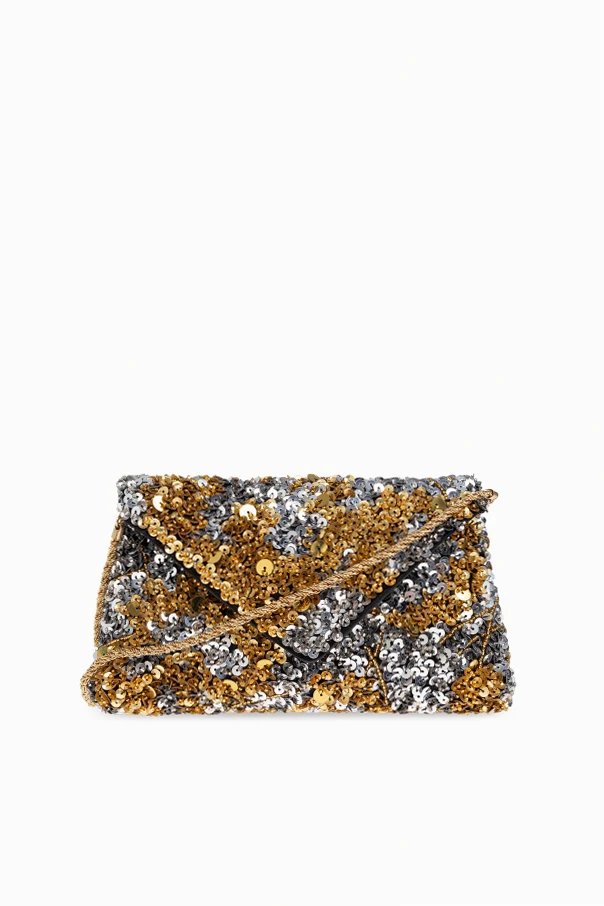 GOLD Clutch mit schimmernden Pailletten