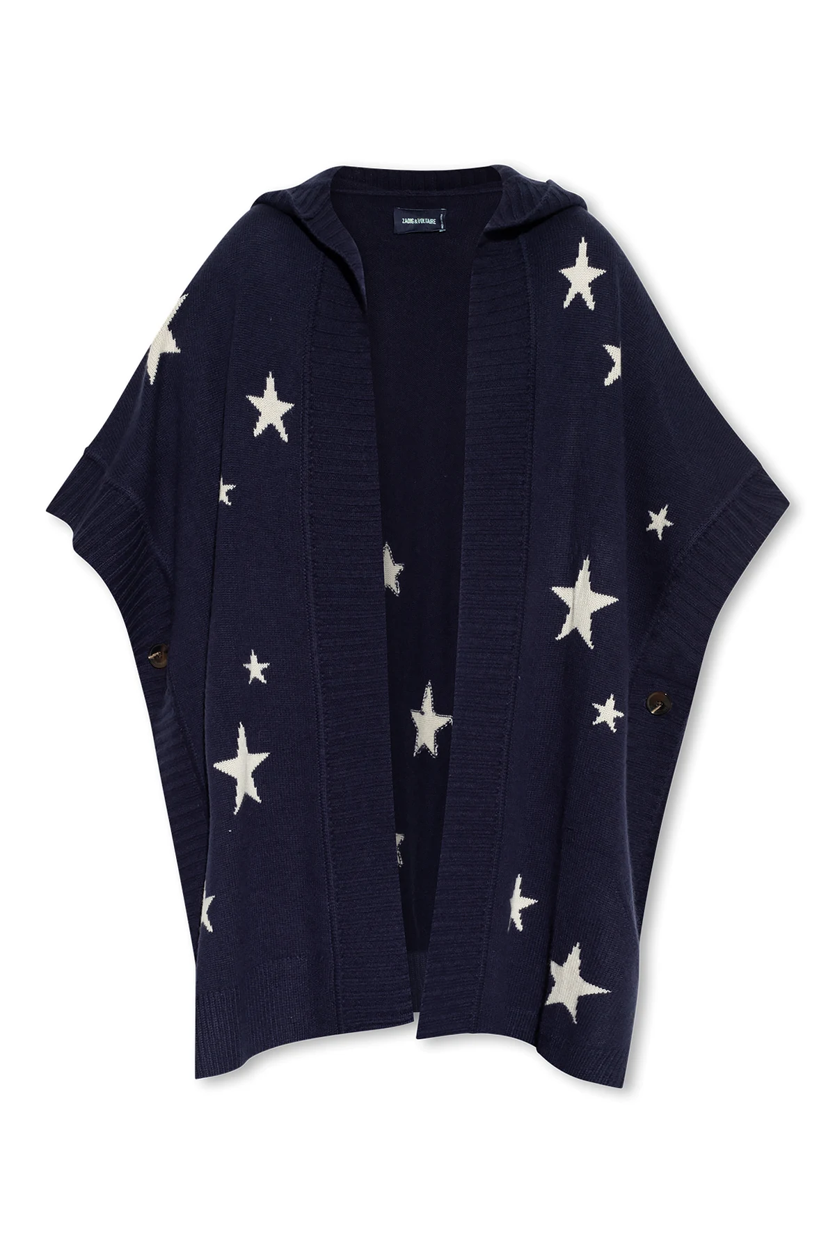 ‘Inna’ cashmere hooded poncho