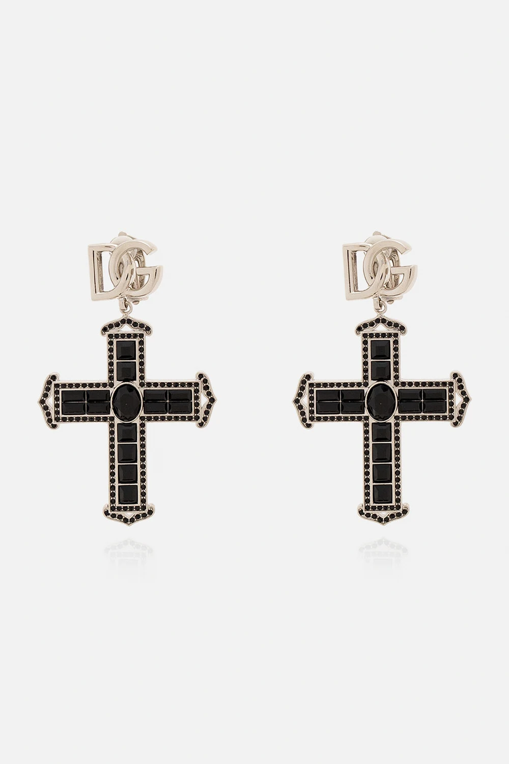 Clip-on earrings with cross charms