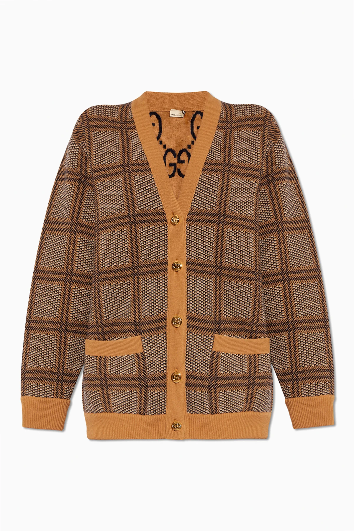 Reversible wool cardigan