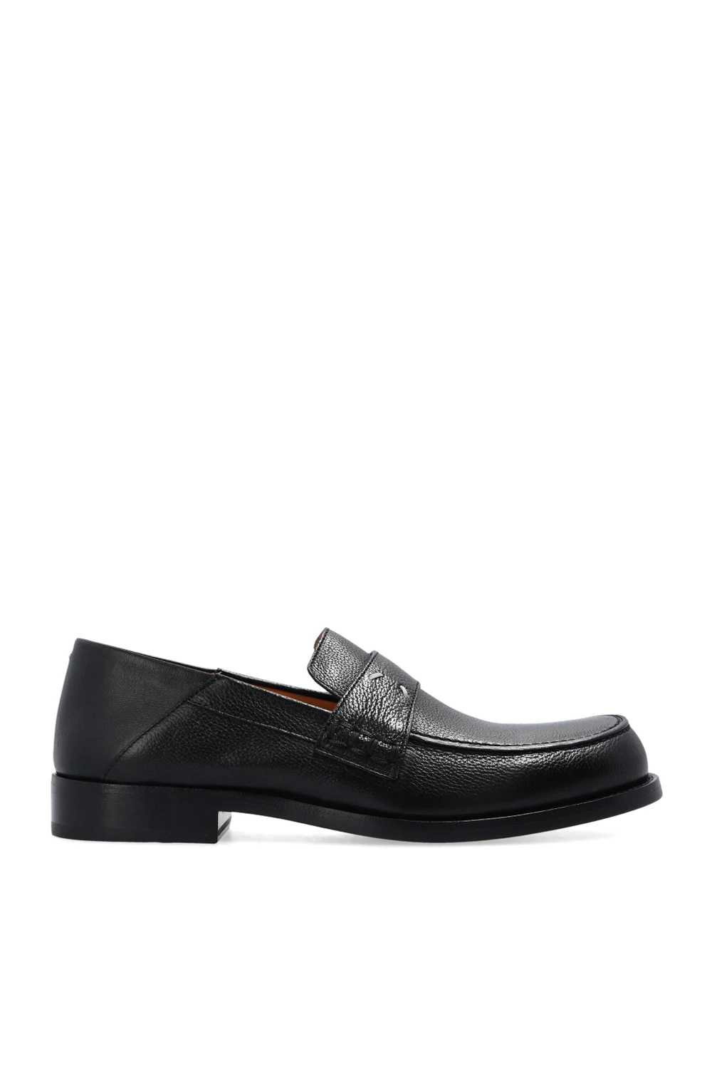 Leather moccasins with logo