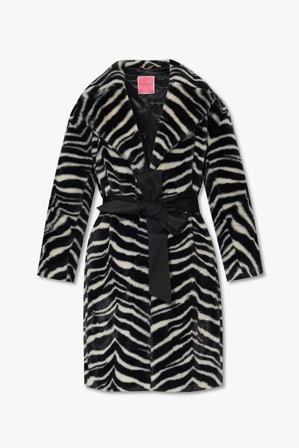 Faux fur coat with animal motif