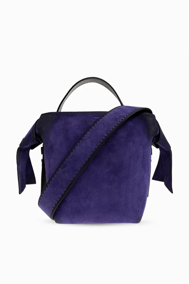 LILA Wildleder-Handtasche mit Logo